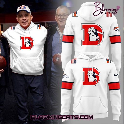 Denver Broncos x Coach Sean Payton Throwback White Hoodie