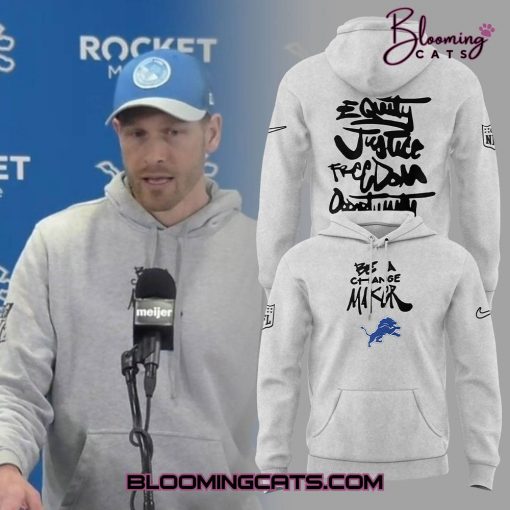 Detroit Lions Inspire Change Be A Change Maker NFL Grey Hoodie