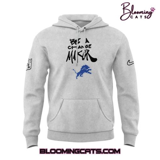 Detroit Lions Inspire Change Be A Change Maker NFL Grey Hoodie