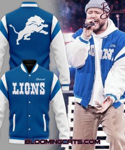 Detroit Lions x Quinn XCII Limited Edition Blue Baseball Jacket