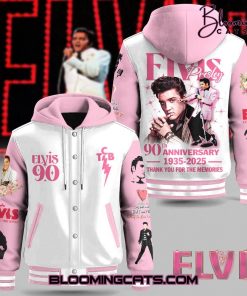 Elvis Presley 90th Anniversary Limited Edition Pink Baseball Jacket