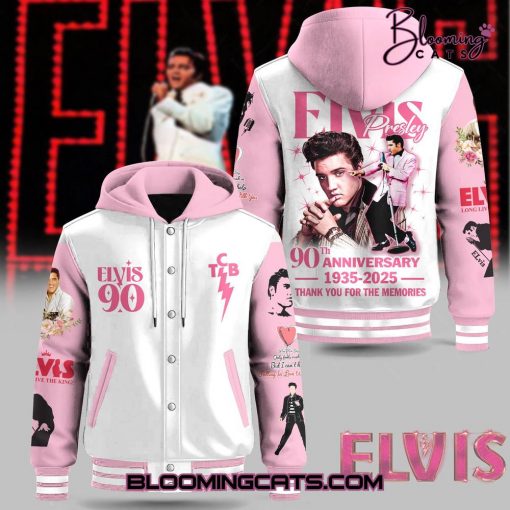 Elvis Presley 90th Anniversary Limited Edition Pink Baseball Jacket