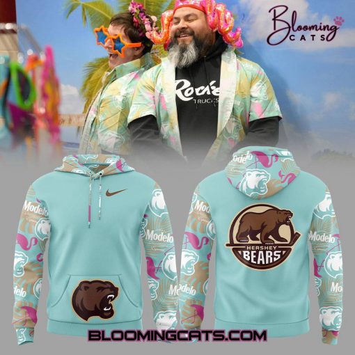 Hershey Bears Corona & Modelo Hawaiian Shirt Night 2025 Combo Hoodie Pants Cap