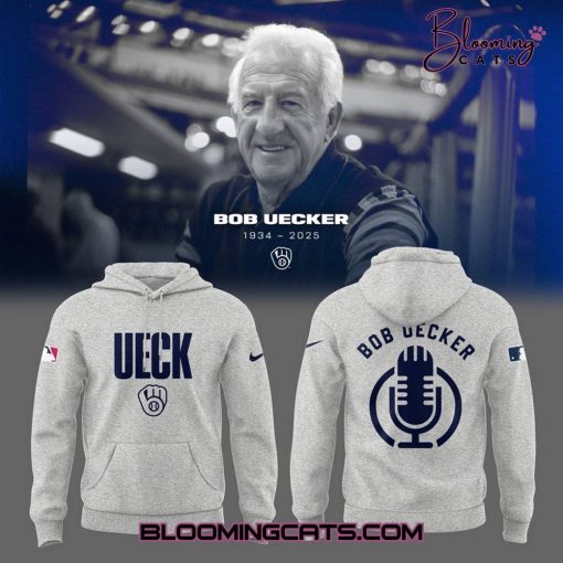 Honoring The Legend, Brewers icon & Baseball Hall of Famer Bob Uecker Grey Hoodie