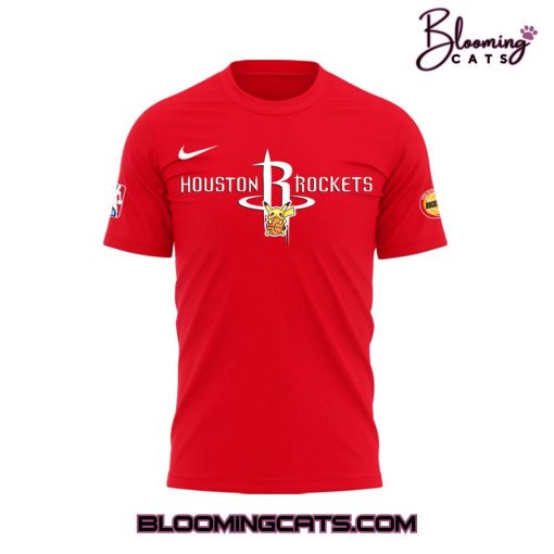 Houston Rockets x Pokemon Night 2025 Limited Edition Red T-shirt