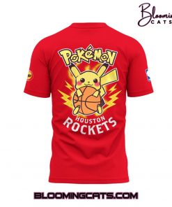 Houston Rockets x Pokemon Night 2025 Limited Edition Red Tshirt