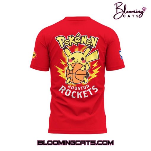 Houston Rockets x Pokemon Night 2025 Limited Edition Red T-shirt