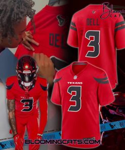 Houston Texans “Tank Dell” 2024 Red Football Jersey