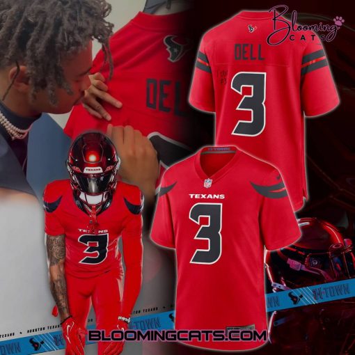 Houston Texans “Tank Dell” 2024 Red Football Jersey