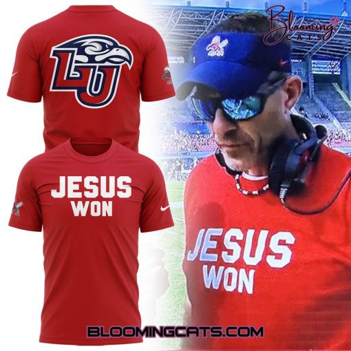 Liberty Flames x JESUS WON Limited Edition Red Shirt