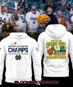 Notre Dame Fighting Irish x Orange Bowl Champions 2025 Limited Edition White Hoodie