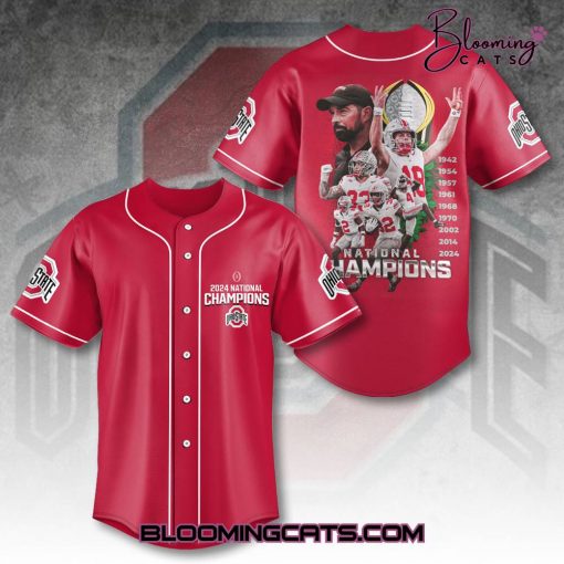 Ohio State Buckeyes 2024 NCAA National Champions Baseball Jersey