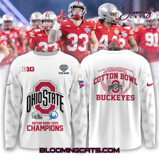 Ohio State Buckeyes Cotton Bowl Champions 2025 Limited Edition White Sweater