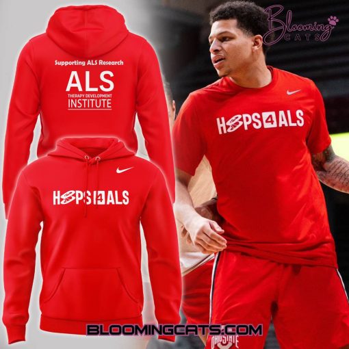 Ohio State Buckeyes “Hoops4ALS” Limited Edition Red Hoodie