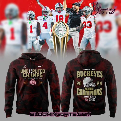 Ohio State Buckeyes Playoff National Champions Smoke Red Hoodie