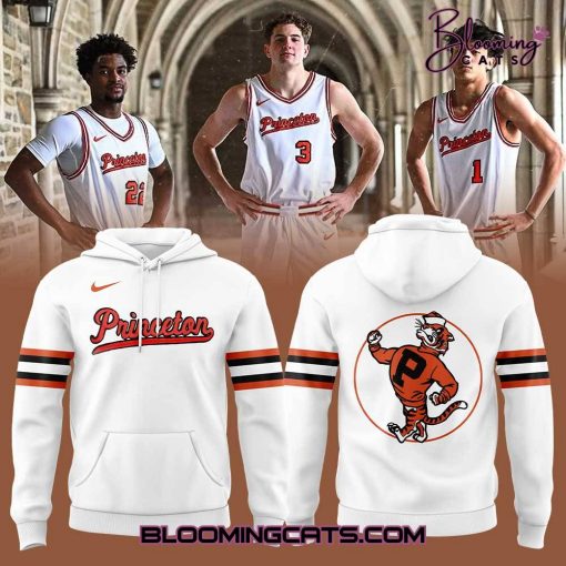 Princeton Tigers Basketball Vintage Uniform White Hoodie