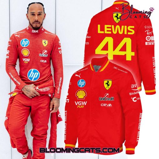 Scuderia Ferrari F1 Racing Lewis Hamilton Bomber Jacket