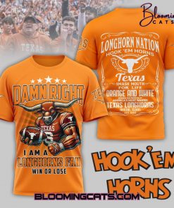 Texas Longhorns Football Damn Right Orange and White Shirt