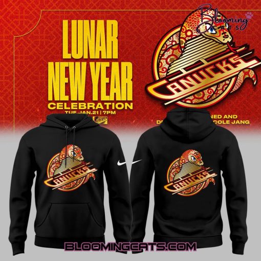 Vancouver Canucks Lunar New Year 2025 Black Hoodie