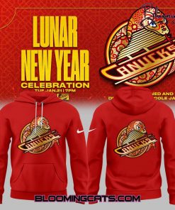 Vancouver Canucks Lunar New Year 2025 Red Hoodie