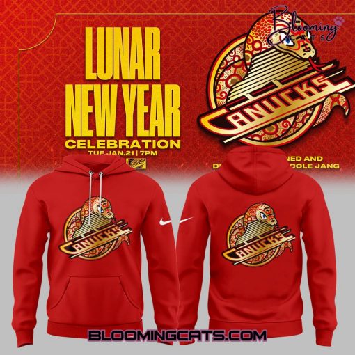 Vancouver Canucks Lunar New Year 2025 Red Hoodie