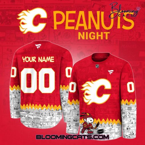 Calgary Flames “75th Anniversary of Peanuts” Snoopy Jersey