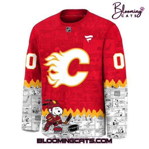 Calgary Flames “75th Anniversary of Peanuts” Snoopy Jersey