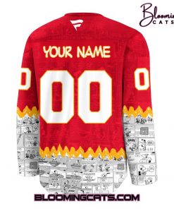 Calgary Flames 75th Anniversary of Peanuts Snoopy Jersey