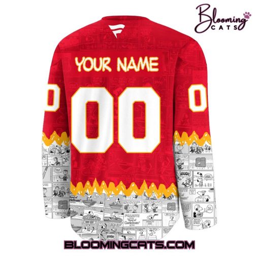 Calgary Flames “75th Anniversary of Peanuts” Snoopy Jersey