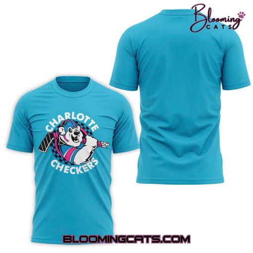 Charlotte Checkers Neon Night Blue T-Shirt