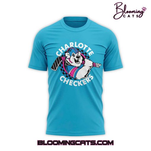 Charlotte Checkers Neon Night Blue T-Shirt