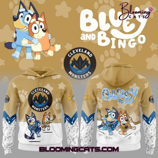 Cleveland Monsters Bluey and Bingo 2025 Limited Edition Hoodie