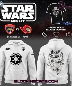 Florida Panthers Hockey NHL 2025 “Star Wars Night” Limited Edition White  Hoodie