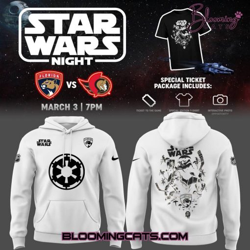 Florida Panthers Hockey NHL 2025 “Star Wars Night” Limited Edition White  Hoodie