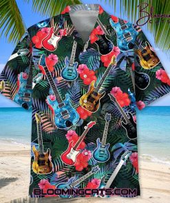 Guitar Tropical Hawaiian Shirt