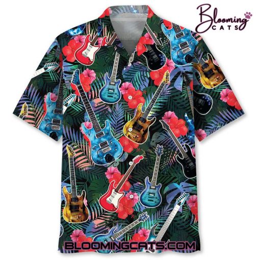 Guitar Tropical Hawaiian Shirt