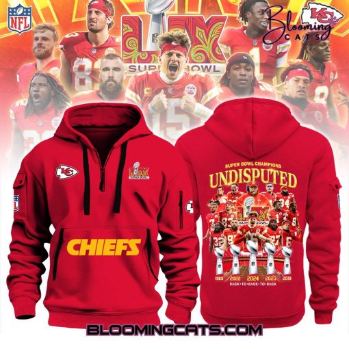 Kansas City Chiefs Super Bowl Champions 2025 Quarter Zip Hoodie