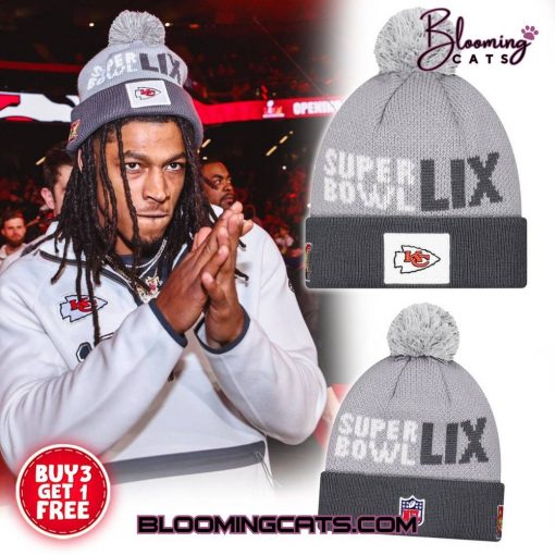 Kansas City Chiefs Super Bowl LIX Limited Edition Grey Knit Hat