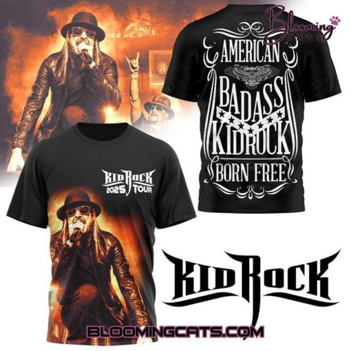 Kid Rock “AMERICAN BADASS KIDROCK BORN FREE” 2025 Shirt