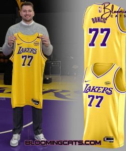 Los Angeles Lakers Show Luka Doncic Limited Edition Yellow Basketball Jersey