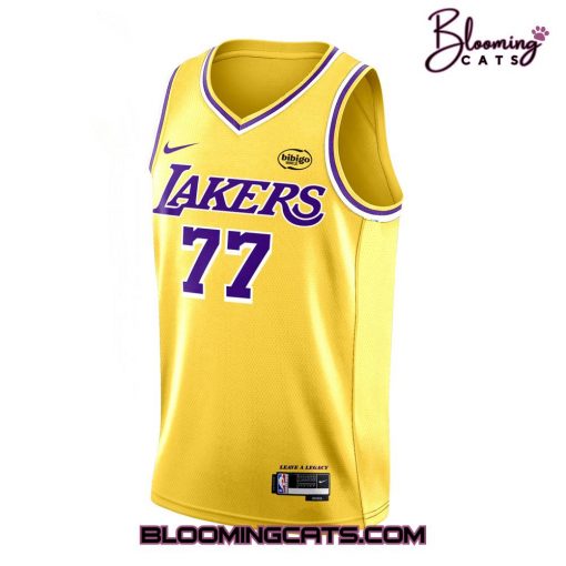 Los Angeles Lakers Show Luka Doncic Limited Edition Yellow Basketball Jersey