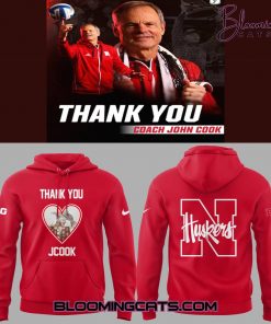 Nebraska Volleyball 2025 “Thanks Coach John Cook” Red Hoodie