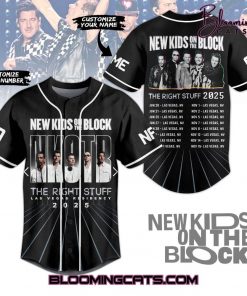 New Kids On The Block “The Right Stuff Residency” 2025 Black Baseball Jersey