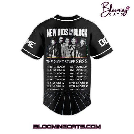 New Kids On The Block “The Right Stuff Residency” 2025 Black Baseball Jersey