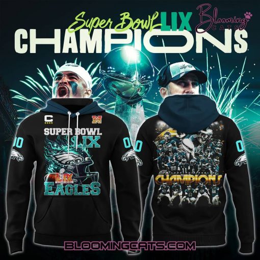 Philadelphia Eagles Champions Super Bowl 2025 Black Hoodie