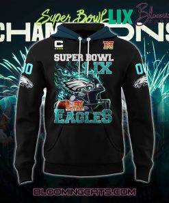 Philadelphia Eagles Champions Super Bowl 2025 Black Hoodie