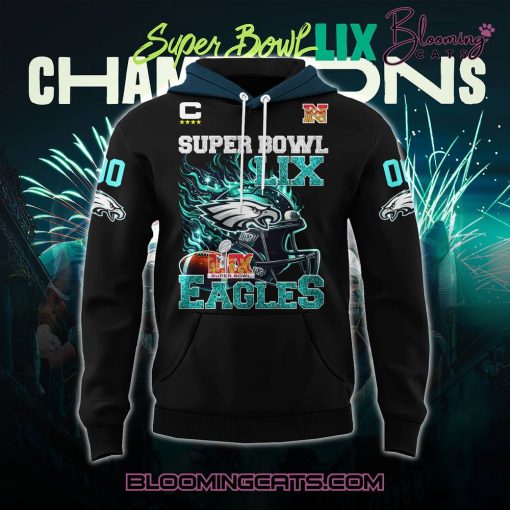 Philadelphia Eagles Champions Super Bowl 2025 Black Hoodie