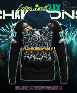 Philadelphia Eagles Champions Super Bowl 2025 Black Hoodie