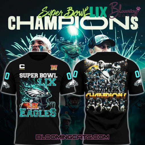 Philadelphia Eagles Champions Super Bowl 2025 Black T-shirt