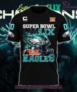 Philadelphia Eagles Champions Super Bowl 2025 Black T-shirt